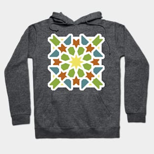 Land Sea and Stars Arabic Tiles Hoodie